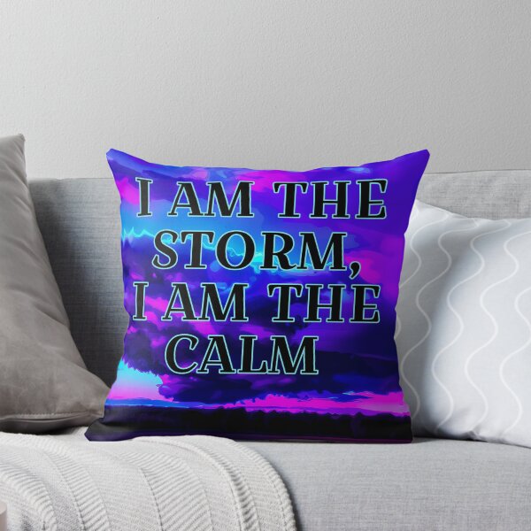 Item preview, UFO shape storm clouds in dramatic blue pink and black colors with powerful words designed and sold by wallartofmio.