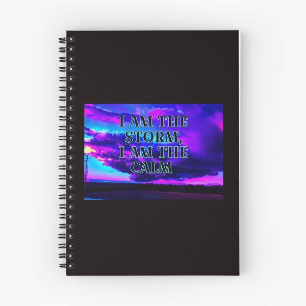 Item preview, UFO shape storm clouds in dramatic blue pink and black colors with powerful words designed and sold by wallartofmio.