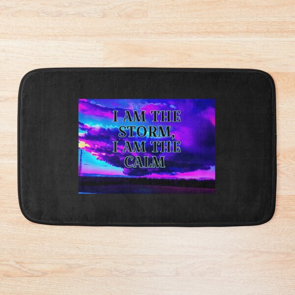 Item preview, UFO shape storm clouds in dramatic blue pink and black colors with powerful words designed and sold by wallartofmio.