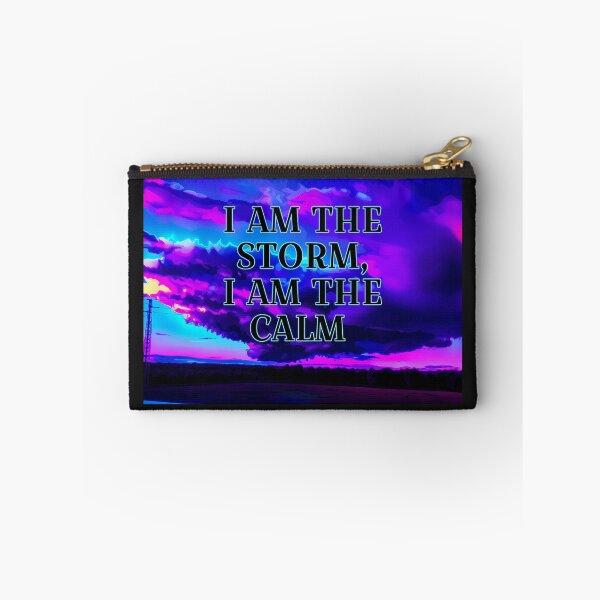 Item preview, UFO shape storm clouds in dramatic blue pink and black colors with powerful words designed and sold by wallartofmio.
