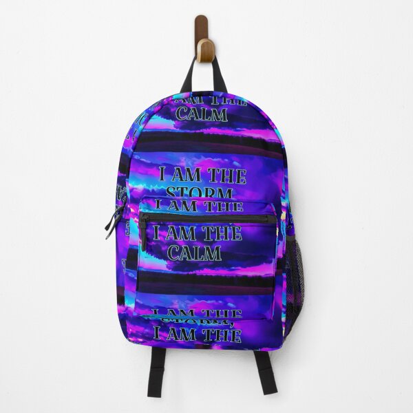 Item preview, UFO shape storm clouds in dramatic blue pink and black colors with powerful words designed and sold by wallartofmio.
