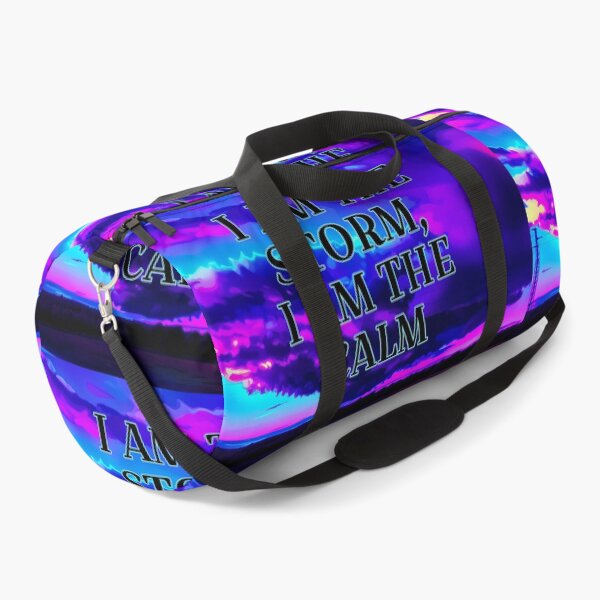 Item preview, UFO shape storm clouds in dramatic blue pink and black colors with powerful words designed and sold by wallartofmio.