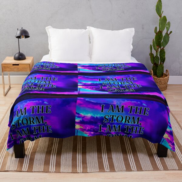 Item preview, UFO shape storm clouds in dramatic blue pink and black colors with powerful words designed and sold by wallartofmio.