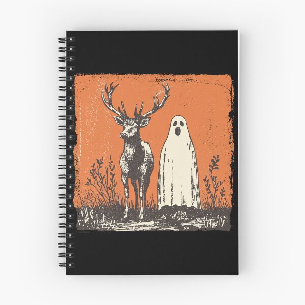Item preview, Stag Deer Beside Tall Halloween Ghost designed and sold by grenithh.