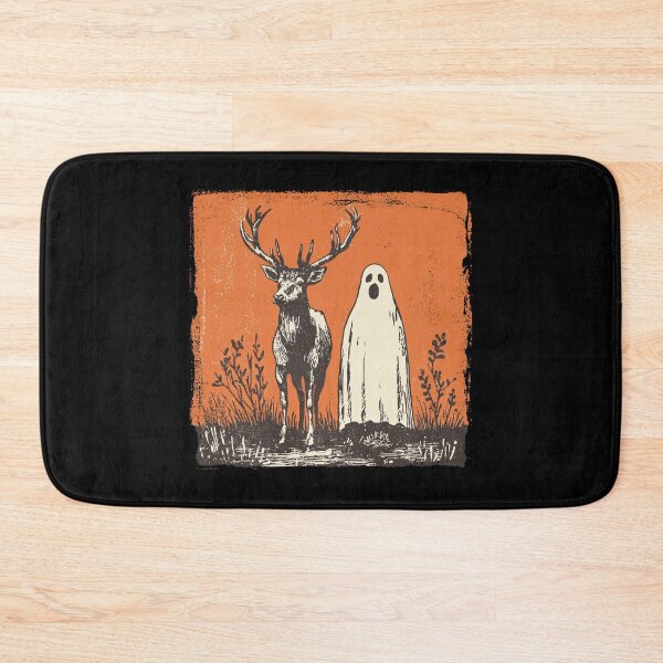 Item preview, Stag Deer Beside Tall Halloween Ghost designed and sold by grenithh.