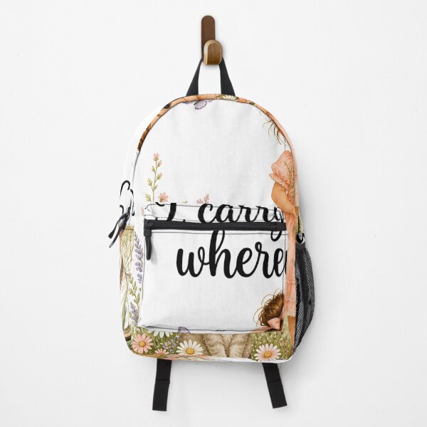 Item preview, I Carry Happiness Wherever I Go Cute Cottagecore Girl Cat Positive Affirmation Gift designed and sold by LoveNurseries.