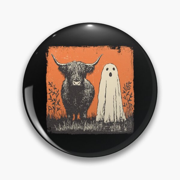 Item preview, Highland Cow Glaring At Halloween Ghost designed and sold by grenithh.