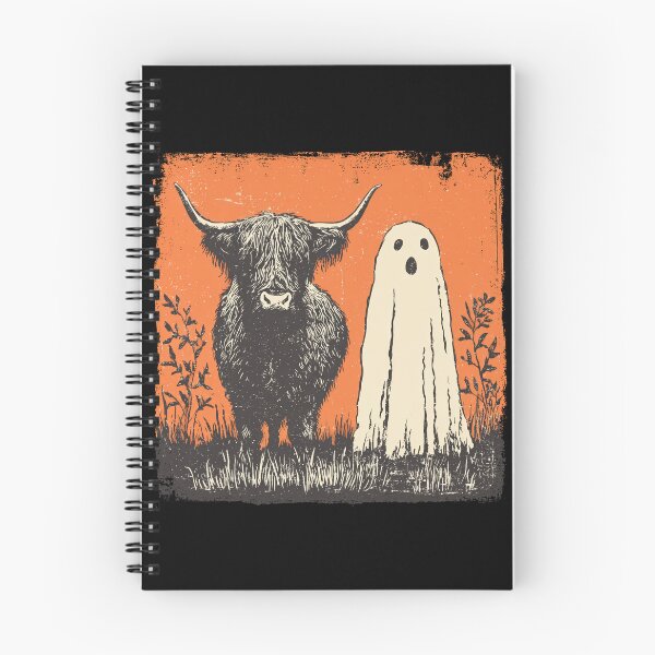 Item preview, Highland Cow Glaring At Halloween Ghost designed and sold by grenithh.