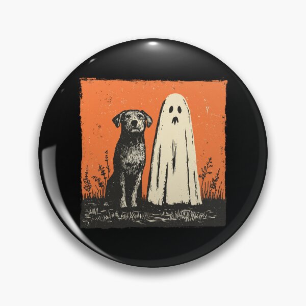 Item preview, Scruffy Dog Sitting Beside Spooky Ghost designed and sold by grenithh.