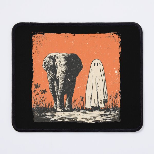 Item preview, Elephant Walking Beside Little Halloween Ghost designed and sold by grenithh.