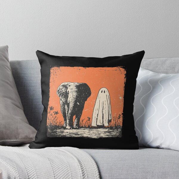 Item preview, Elephant Walking Beside Little Halloween Ghost designed and sold by grenithh.