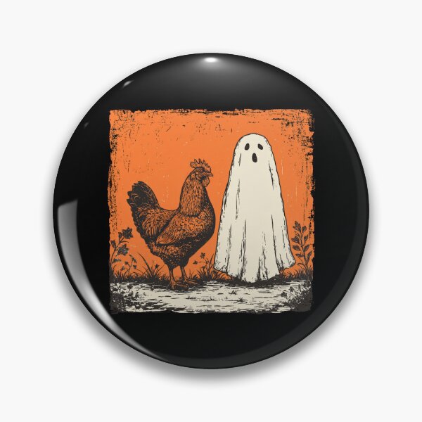 Item preview, Brown Hen Beside Bewildered Halloween Ghost designed and sold by grenithh.