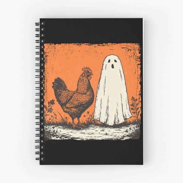 Item preview, Brown Hen Beside Bewildered Halloween Ghost designed and sold by grenithh.