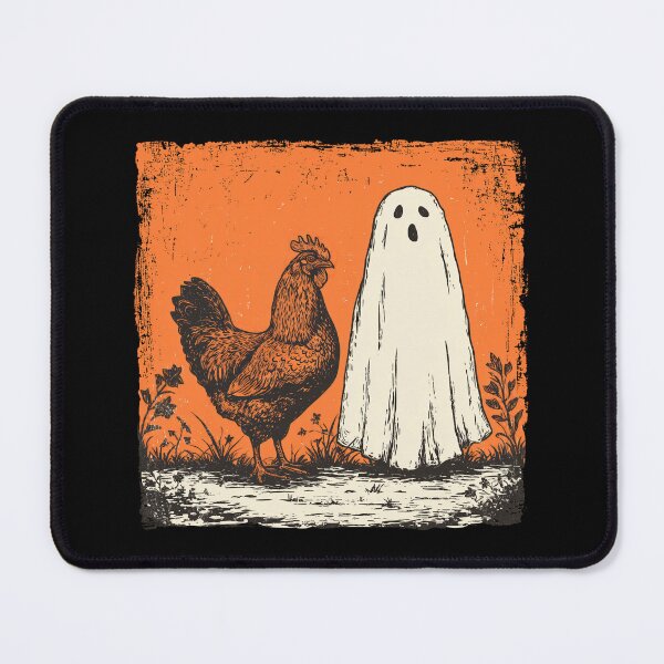 Item preview, Brown Hen Beside Bewildered Halloween Ghost designed and sold by grenithh.