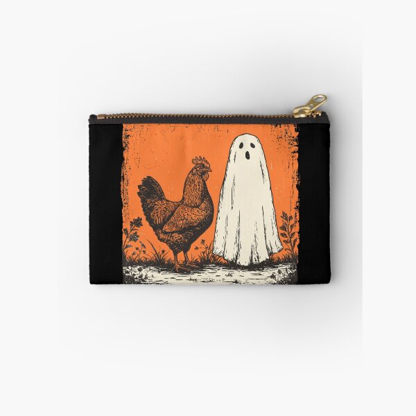Item preview, Brown Hen Beside Bewildered Halloween Ghost designed and sold by grenithh.