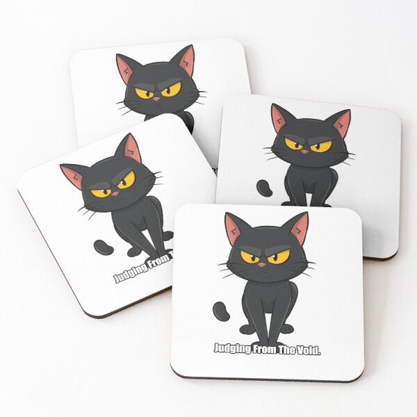Item preview, Black Cat Sticker - Judging From The Void - Funny Cat Gift designed and sold by pawdrops.