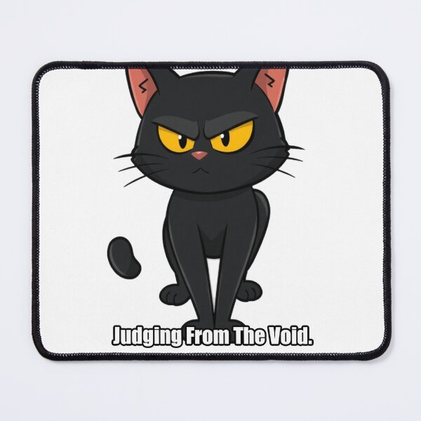 Item preview, Black Cat Sticker - Judging From The Void - Funny Cat Gift designed and sold by pawdrops.