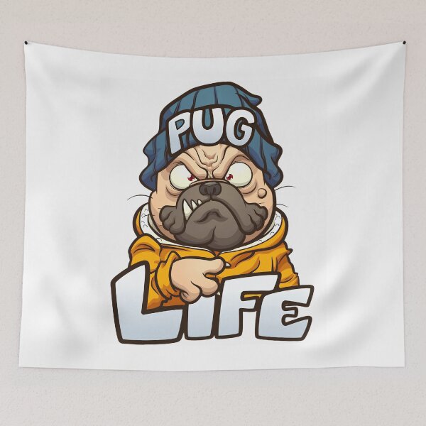 Item preview, Pug Life | Funny Angry Pug Cartoon Graphic Design designed and sold by VividMorphk.