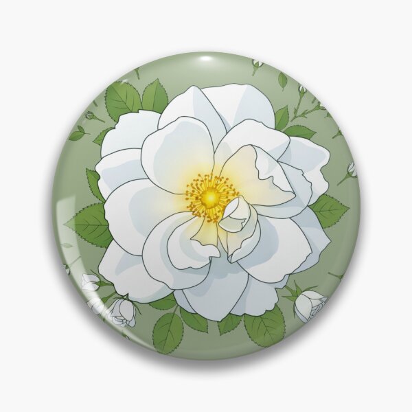 Item preview, Glowing White Rose Botanical Illustration with Sunlit Center designed and sold by StoryVibes.