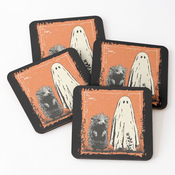 Item preview, Spiky Hedgehog Beside Tall Halloween Ghost designed and sold by grenithh.