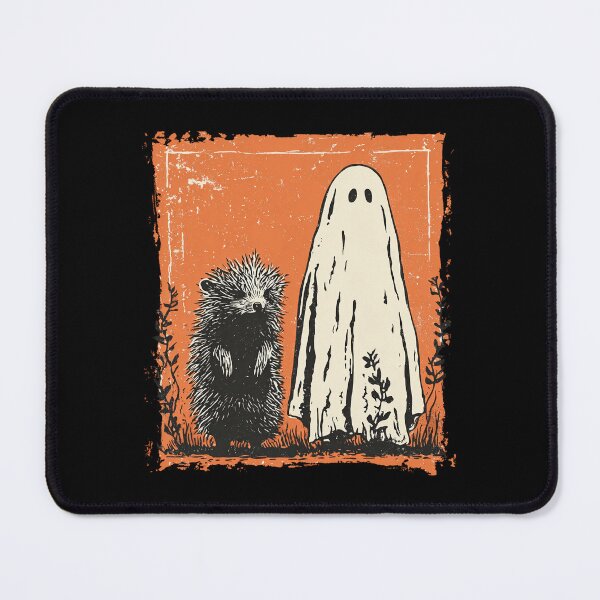 Item preview, Spiky Hedgehog Beside Tall Halloween Ghost designed and sold by grenithh.