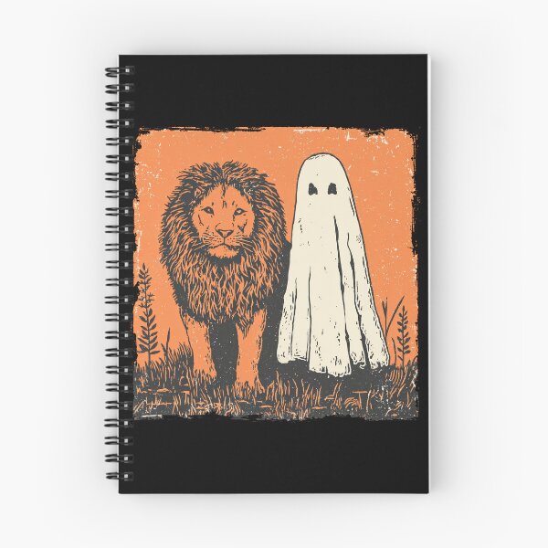 Item preview, Orange Lion Beside Tall Halloween Ghost designed and sold by grenithh.