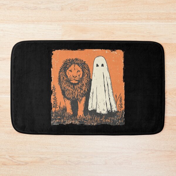 Item preview, Orange Lion Beside Tall Halloween Ghost designed and sold by grenithh.