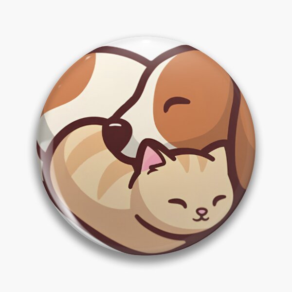 Item preview, Cute Sleeping Cat and Dog Heart | Cozy Pet Love Illustration designed and sold by VividMorphk.