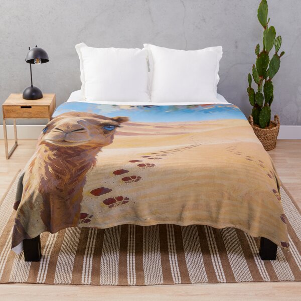 Item preview, Call of the Sahara — Blue-Eyed Camel Portrait designed and sold by IsabellaBorduasArt.