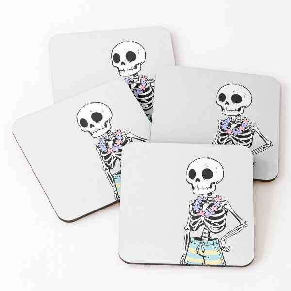 Item preview, Funny Summer Vacation Skeleton Hawaiian Lei Beach Goth designed and sold by Cipher & Soul.