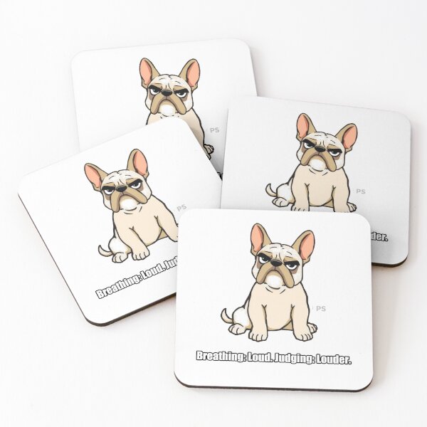 Item preview, French Bulldog Sticker - Breathing Loud Judging Louder - Funny Frenchie designed and sold by pawdrops.