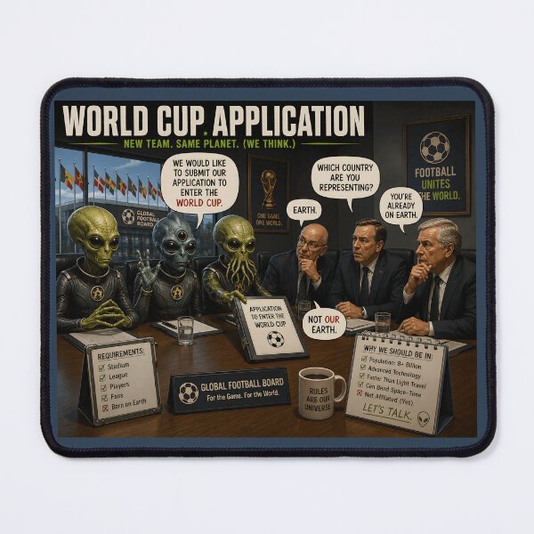 Item preview, World Cup Application Funny Alien Football T-Shirt designed and sold by Hornace88studio.