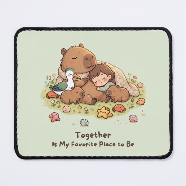 Item preview, Together Is My Favorite Place to Be – Cute Capybara & Child Friendship Illustration designed and sold by BCapybara.