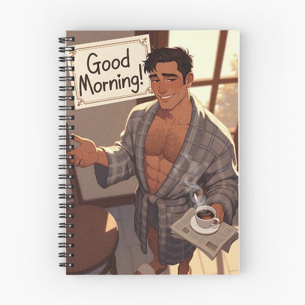 Item preview, Good Morning Muscular Daddy in Bathrobe designed and sold by ZhivanCrimson.