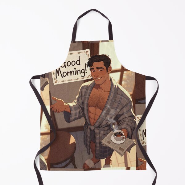 Item preview, Good Morning Muscular Daddy in Bathrobe designed and sold by ZhivanCrimson.