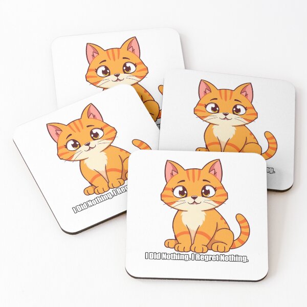 Aperçu de l'œuvre Orange Cat Sticker - Did Nothing Regret Nothing - Funny Orange Cat Gift créée et vendue par pawdrops.