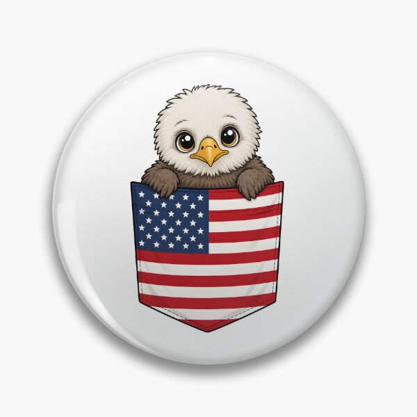 Item preview, Cute Bald Eagle Pocket USA designed and sold by puredevn.