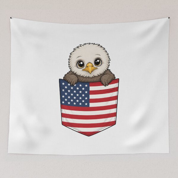 Item preview, Cute Bald Eagle Pocket USA designed and sold by puredevn.