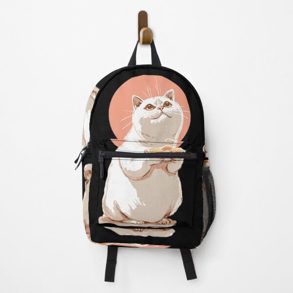 Item preview, Cute Chubby Cat Holding Bread Rolls designed and sold by Moody Vibes Studio.