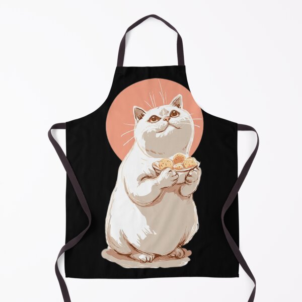 Item preview, Cute Chubby Cat Holding Bread Rolls designed and sold by Moody Vibes Studio.