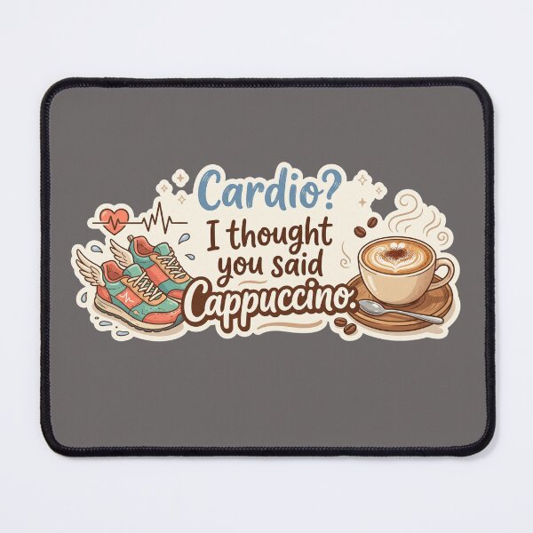 Item preview, Cardio I Thought You Said Cappuccino Funny Coffee Workout designed and sold by Jaroslaw-S.