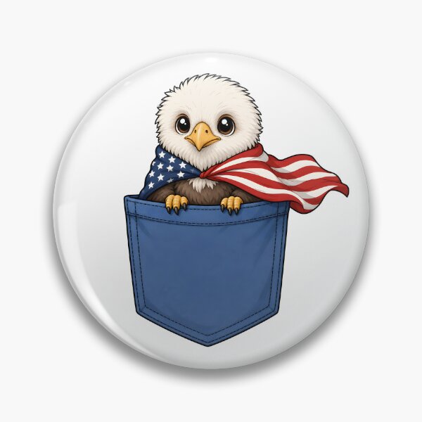 Item preview, Cute Pocket Eagle with American Cape designed and sold by puredevn.