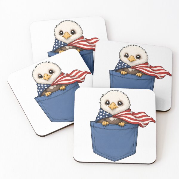 Item preview, Cute Pocket Eagle with American Cape designed and sold by puredevn.