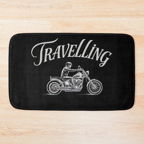 Item preview, Travelling Vintage Chopper Motorcycle Arched Text designed and sold by Cern Design.