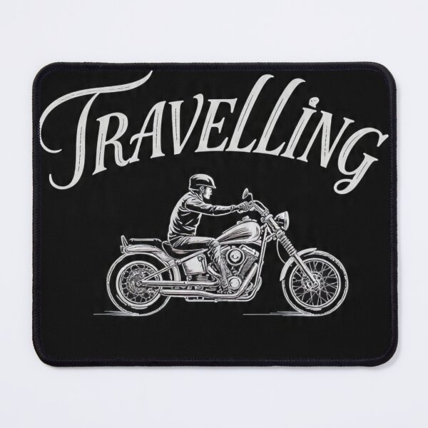 Item preview, Travelling Vintage Chopper Motorcycle Arched Text designed and sold by Cern Design.