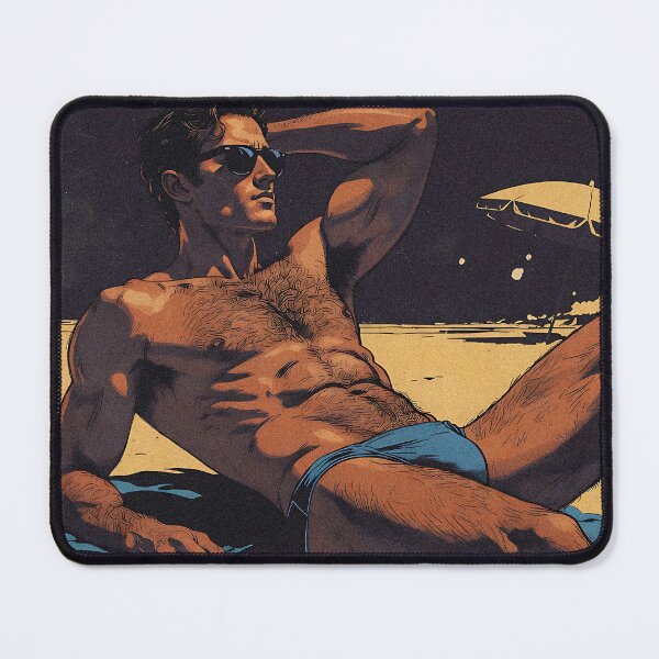 Item preview, Vintage Beach Hunk in Blue Swim Briefs designed and sold by ZhivanCrimson.