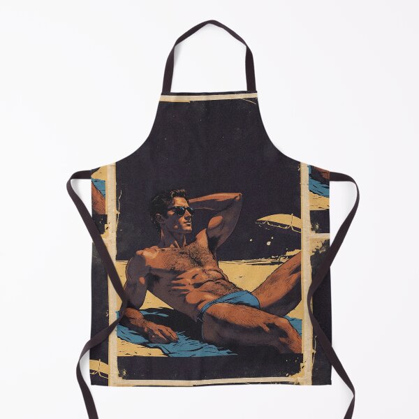 Item preview, Vintage Beach Hunk in Blue Swim Briefs designed and sold by ZhivanCrimson.