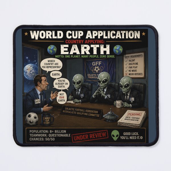 Item preview, World Cup Application Earth Funny Alien Football designed and sold by Hornace88studio.