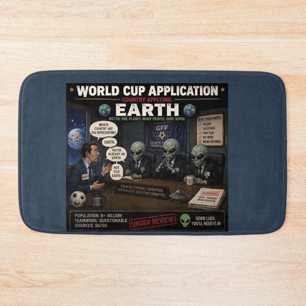 Item preview, World Cup Application Earth Funny Alien Football designed and sold by Hornace88studio.