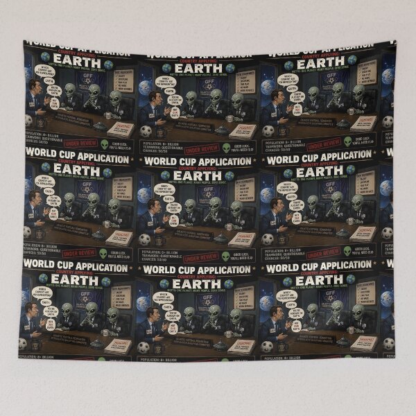 Item preview, World Cup Application Earth Funny Alien Football designed and sold by Hornace88studio.